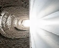 air duct cleaning services showing interior duct system inspection and cleaning in Dover, DE